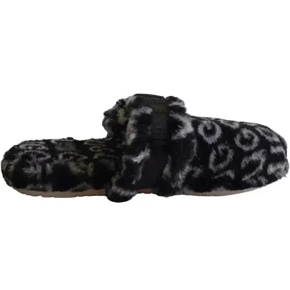 UGG 1118150 Men 12 Soft Fluff It Pop Slides Slip On Casual Slippers Black NEW